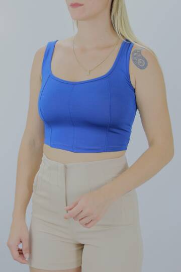 Micro Parçalı Crop İndigo - Lks2022.25 - 2