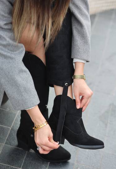 Milla Siyah Süet Tak Çıkar Topuklu Bot Ve Çizme - 3