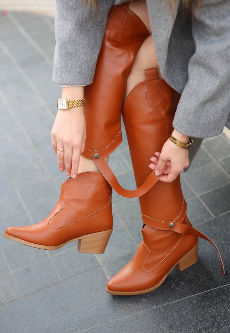 Milla Taba Cilt Tak Çıkar Topuklu Bot Ve Çizme - 2