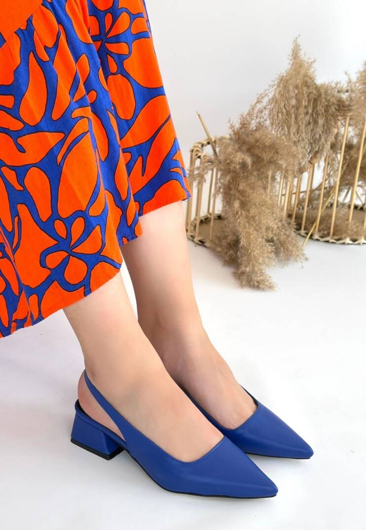 Morji Mavi Cilt Topuklu Ayakkabı - 2