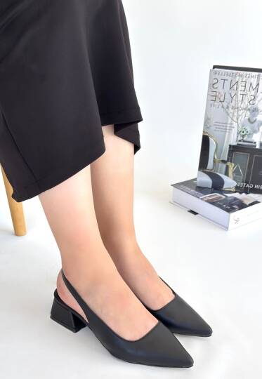 Morji Siyah Cilt Topuklu Ayakkabı - 3