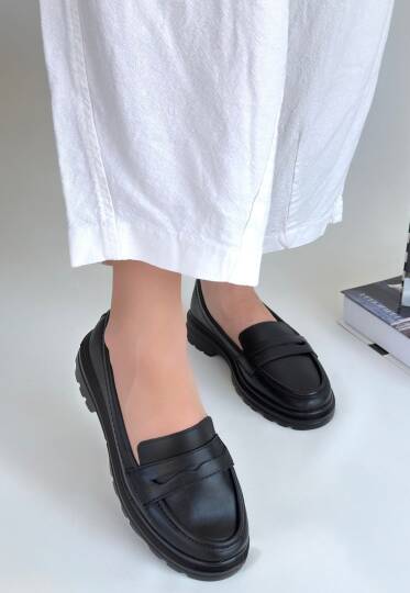 Narli Siyah Cilt Oxford Ayakkabı - 3