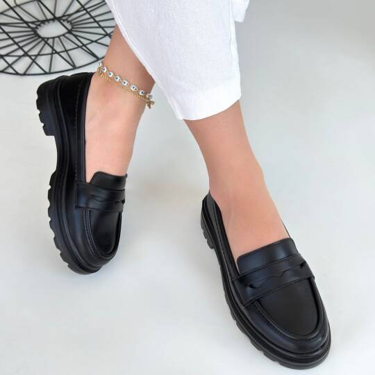 Narli Siyah Cilt Oxford Ayakkabı - 4