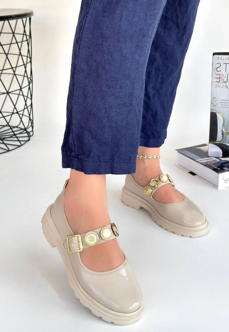 Okira Bej Rugan Oxford Ayakkabı - 2