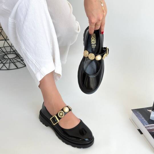 Okira Siyah Rugan Oxford Ayakkabı - 4