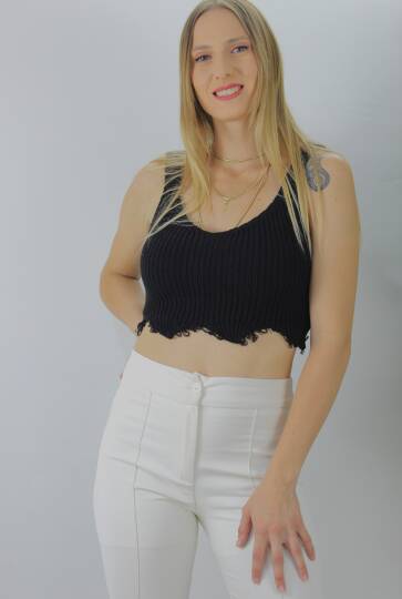 Örme Kolsuz Bayan Triko Siyah - 106469 - 2