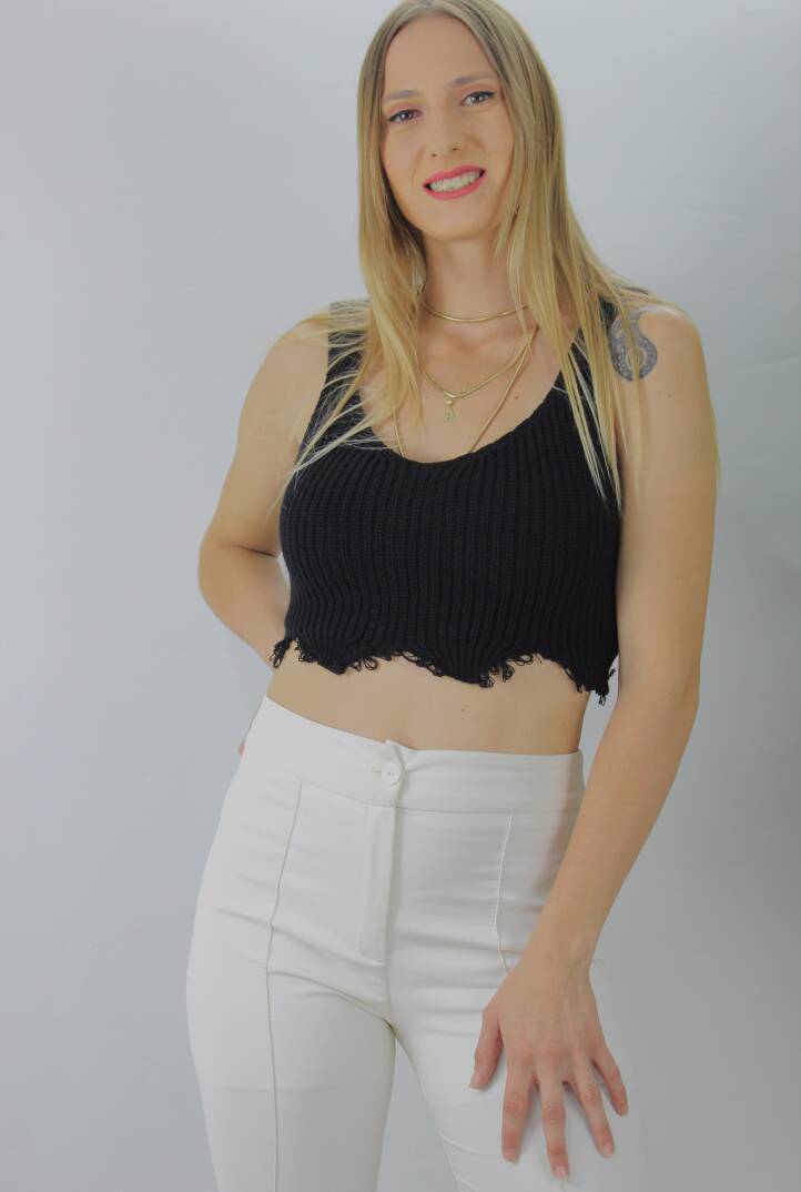 Örme Kolsuz Bayan Triko Siyah - 106469 - 2