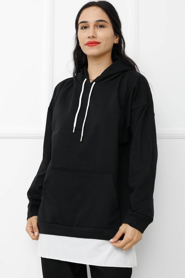 Parçalı Sweat Siyah - 411.0313 - 1