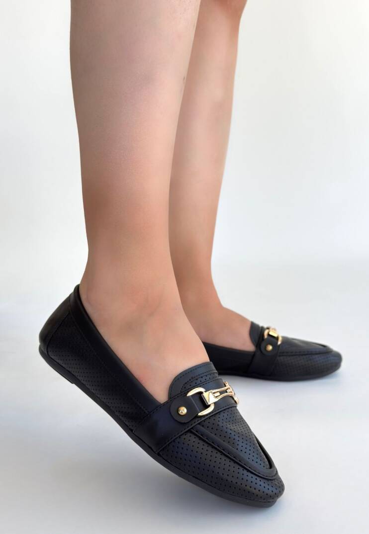 Rain Siyah Cilt Babet Ayakkabı - 3