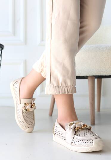 Riwan Bej Cilt Babet Ayakkabı - 3