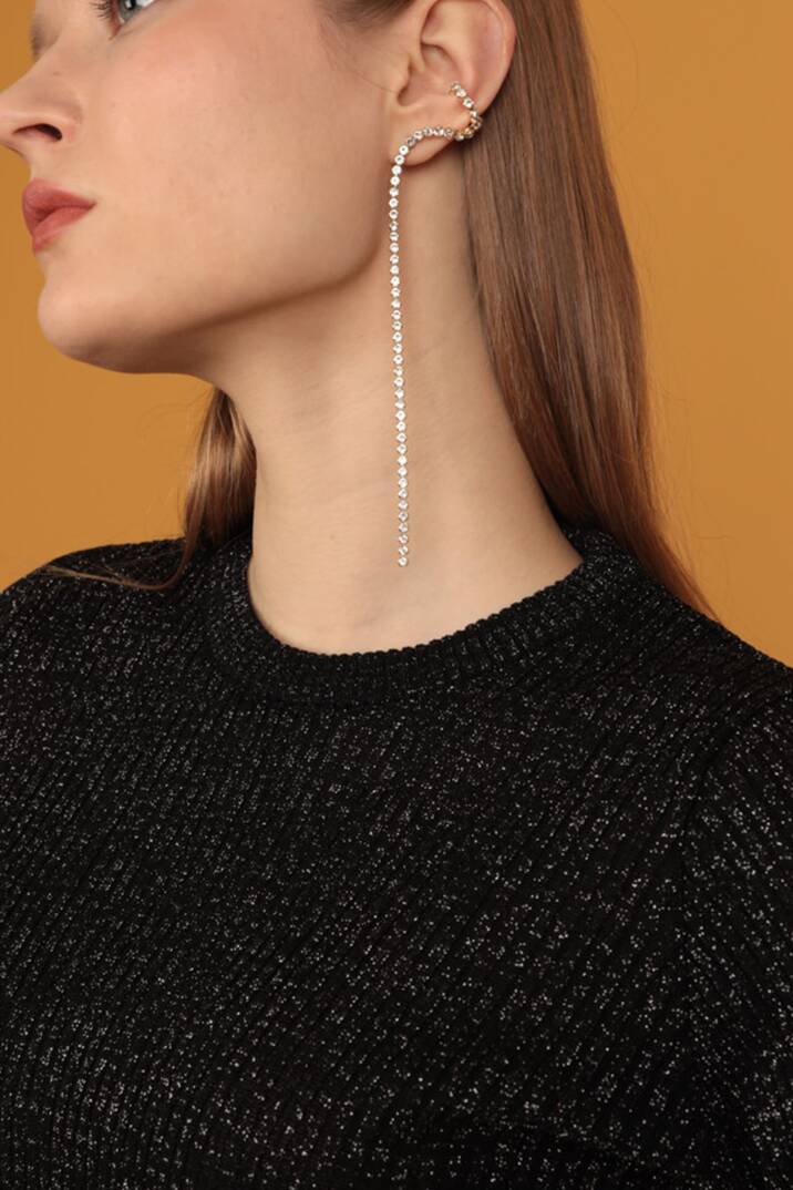 Simli Triko Kadın Etek-Siyah - 5