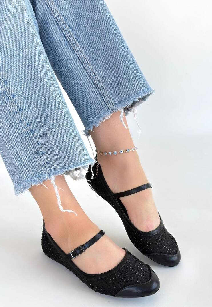 Toyan Siyah Cilt Babet Ayakkabı - 1