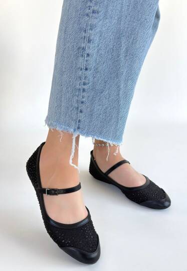 Toyan Siyah Cilt Babet Ayakkabı - 2