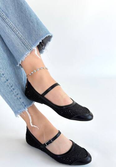 Toyan Siyah Cilt Babet Ayakkabı - 3
