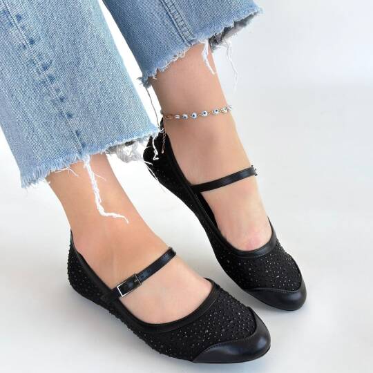 Toyan Siyah Cilt Babet Ayakkabı - 4