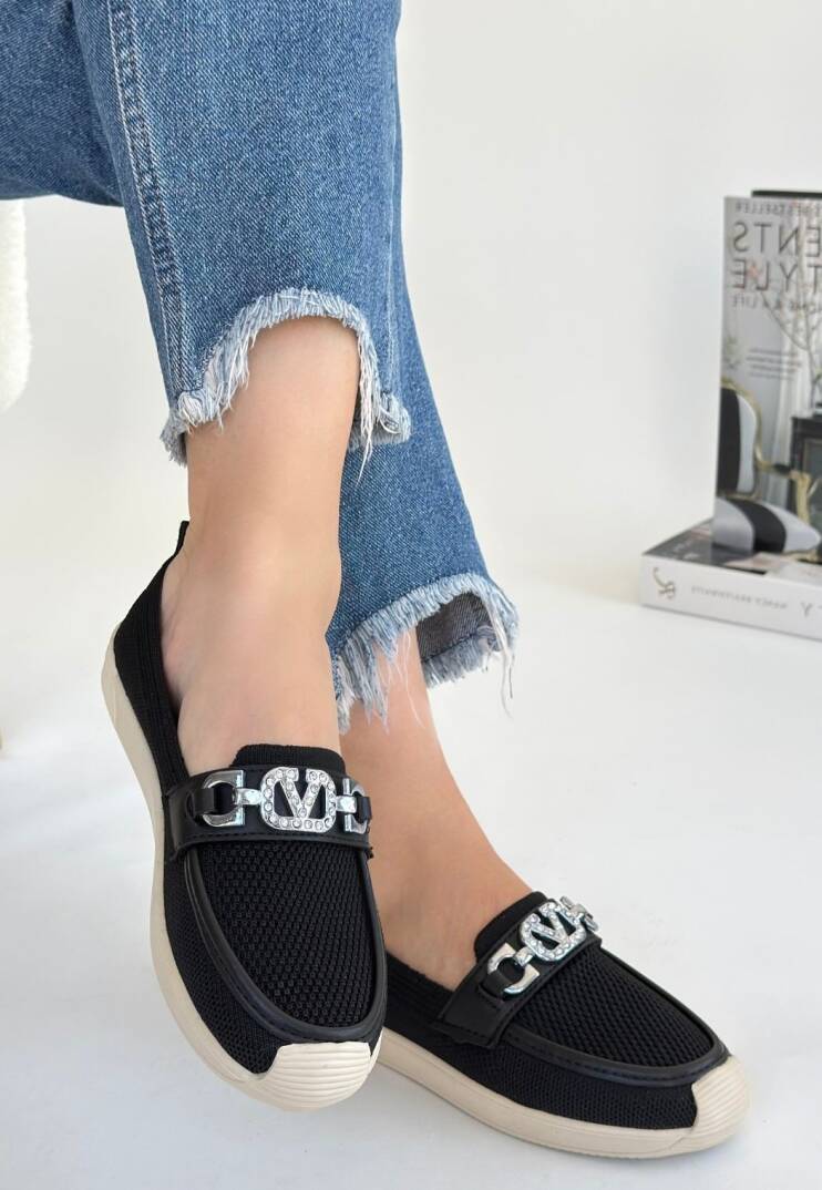 Wata Siyah Triko Babet Ayakkabı - 1