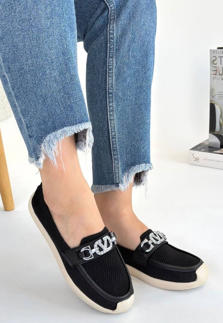 Wata Siyah Triko Babet Ayakkabı - 3