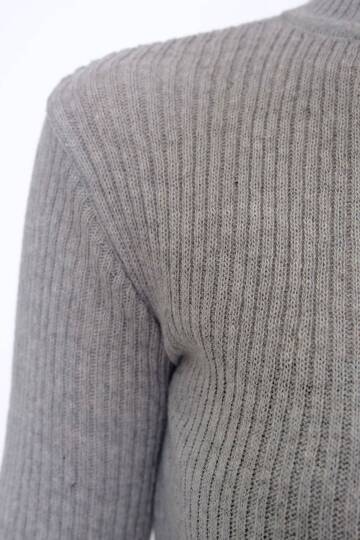 Yarım Balıkçı Crop Triko Gri - 885.1319. - 4