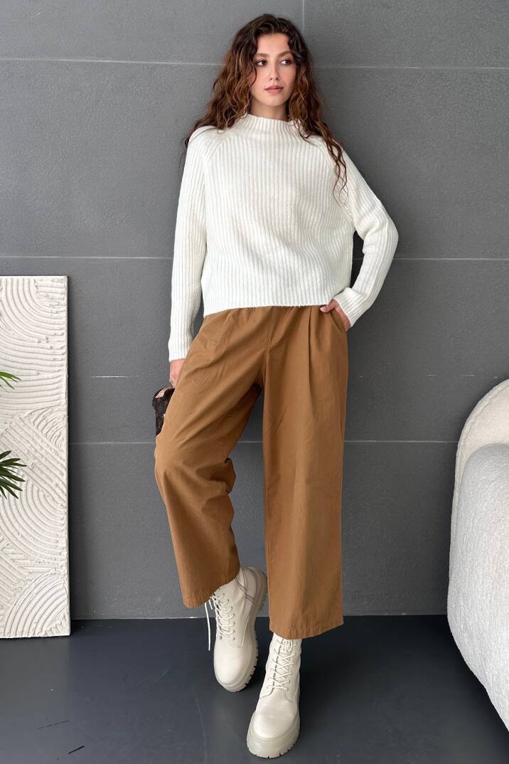 Yarım Balıkçı Fitilli Triko Kazak - 1