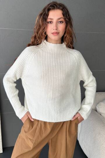 Yarım Balıkçı Fitilli Triko Kazak - 2