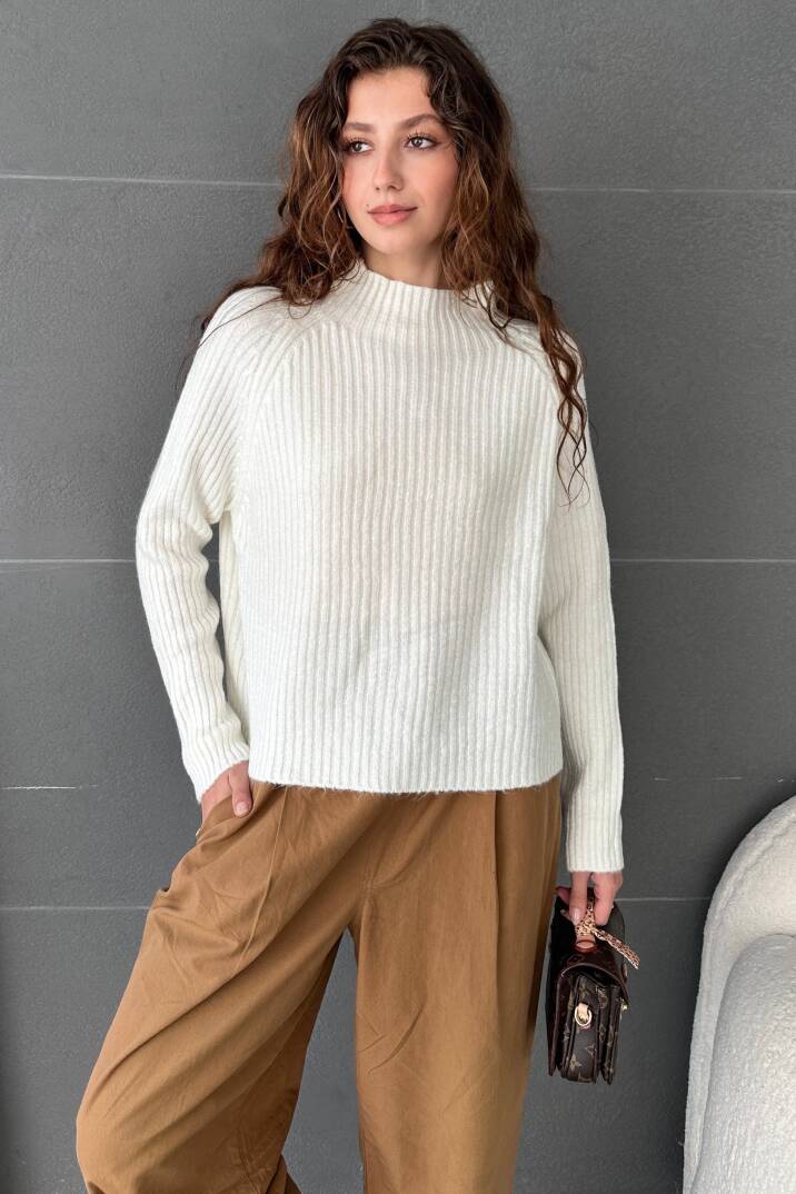 Yarım Balıkçı Fitilli Triko Kazak - 4