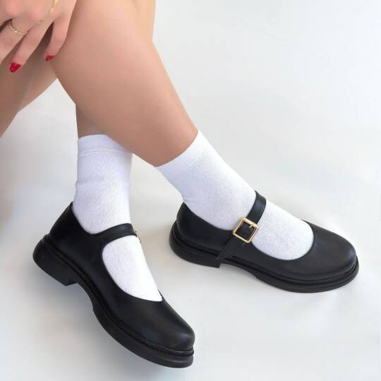 Yoko Siyah Cilt Oxford Ayakkabı - 4